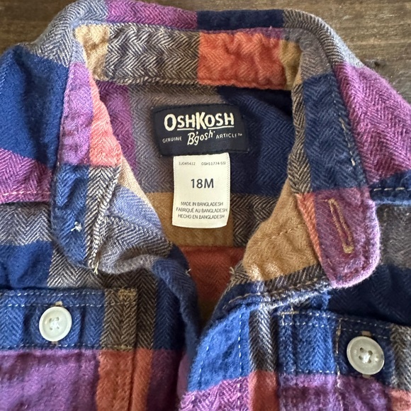 OshKosh B'gosh Flannel 18mo - Picture 2 of 3